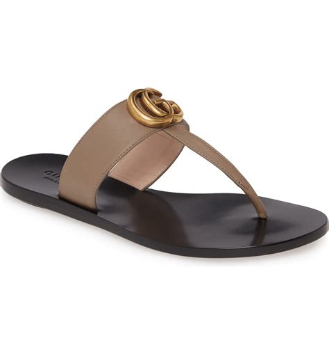 gucci marmont t-strap sandal in brown|Gucci Marmont thong sandals sale.